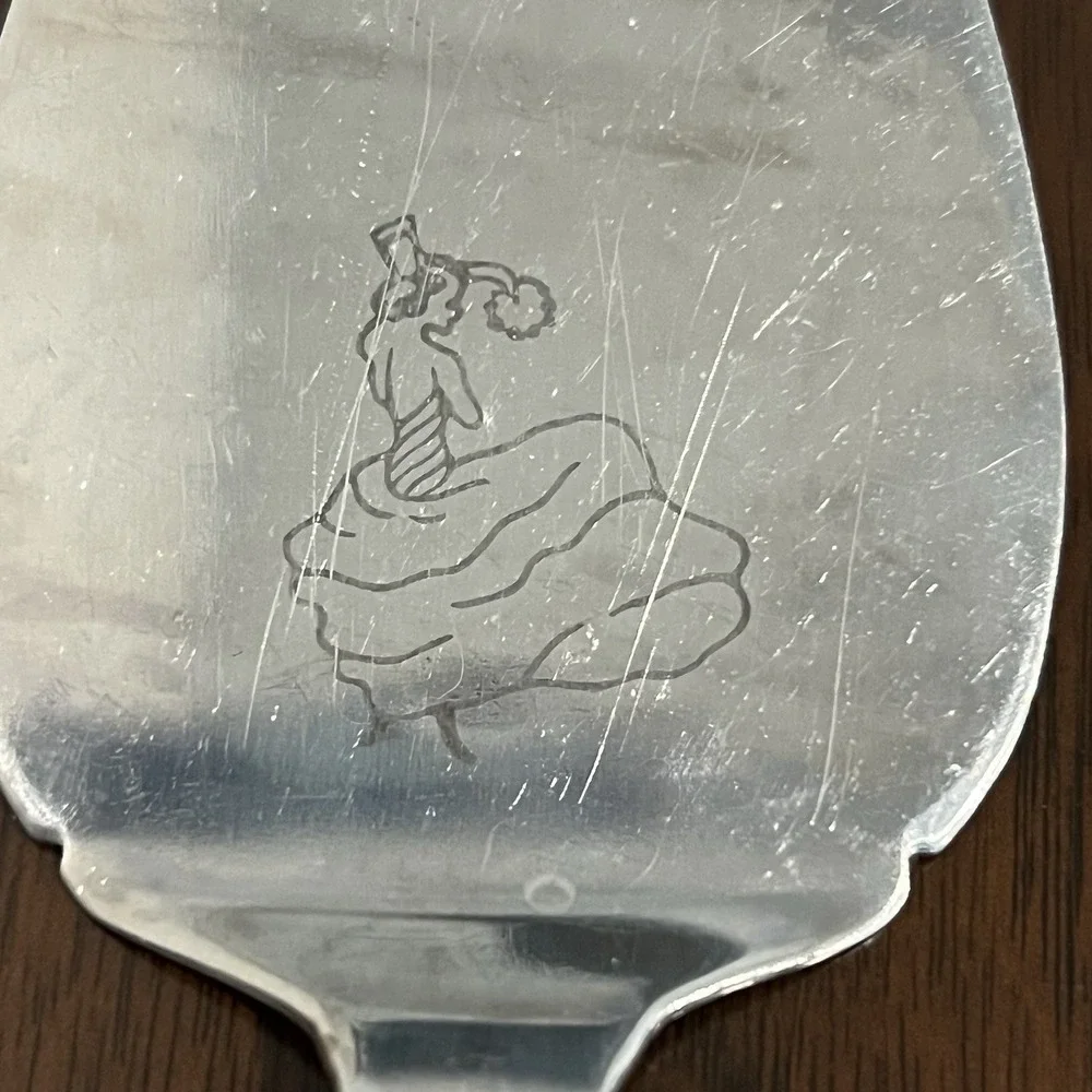 Fiesta Cake Pie Server Unisex OS Cobalt Blue Good Etched Dancing Lady Stainless